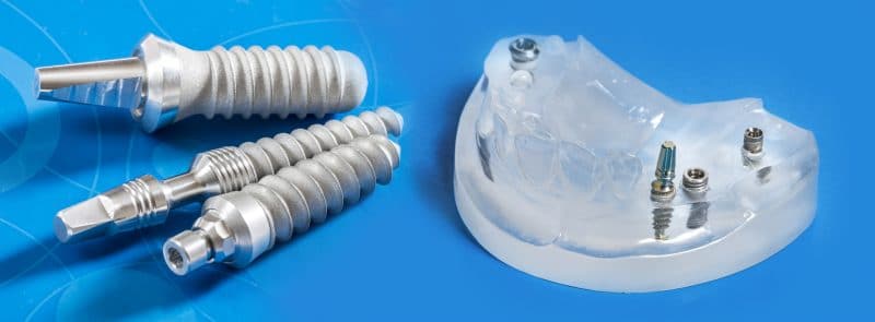 dental implant parts for procedure for patient with low bone density.